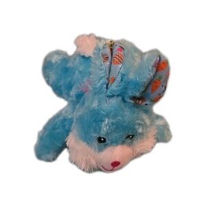 Greenbrier Laying Bunny Rabbit Plush Stuffed Animal 8" Blue Easter Printed Ears